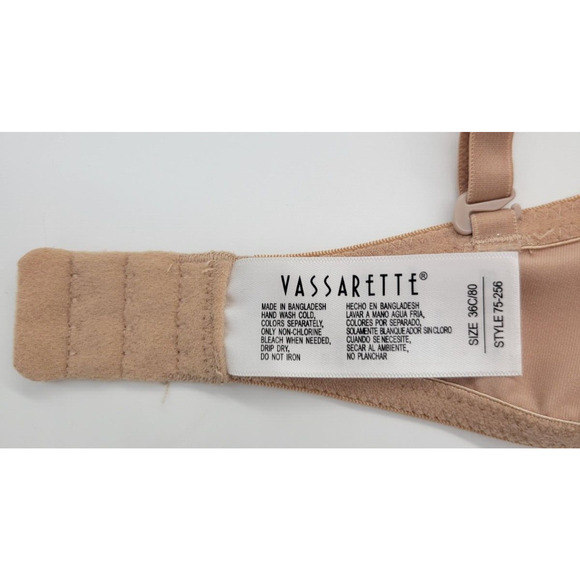 Vassarette Tan Lightly Lined Convertible Demi Adjustable Underwire Bra Size 36C - Picture 3 of 9